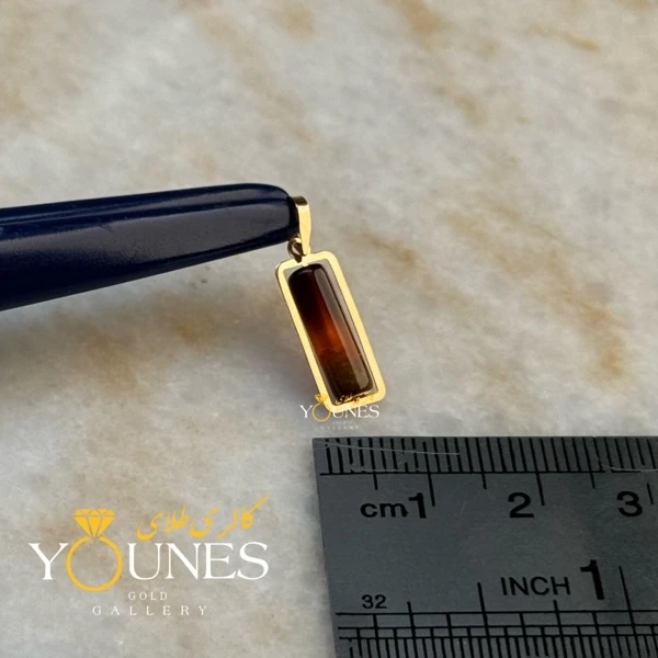 آویز طلا سنگ عقیق قرمز و سیاه